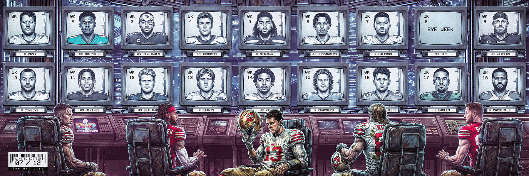 "The Hit List" | "LIMITED EDITION /12 | 26-27 Season Schedule | SF Edition | 3 FT LONG ( 36x12") Fine Art Matte Print