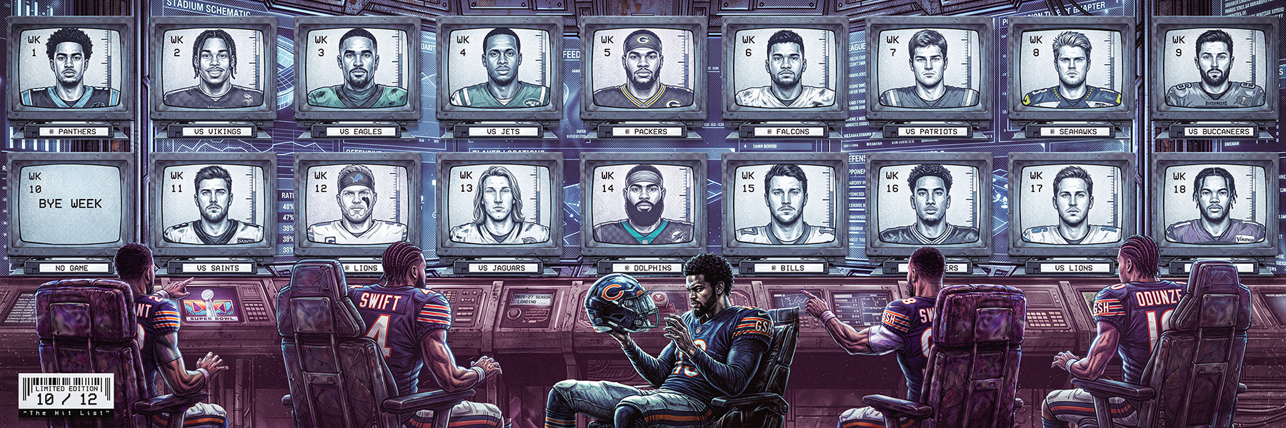 "The Hit List" | "LIMITED EDITION /12 | 26-27 Season Schedule | CHI Edition | 3 FT LONG ( 36x12") Fine Art Matte Print