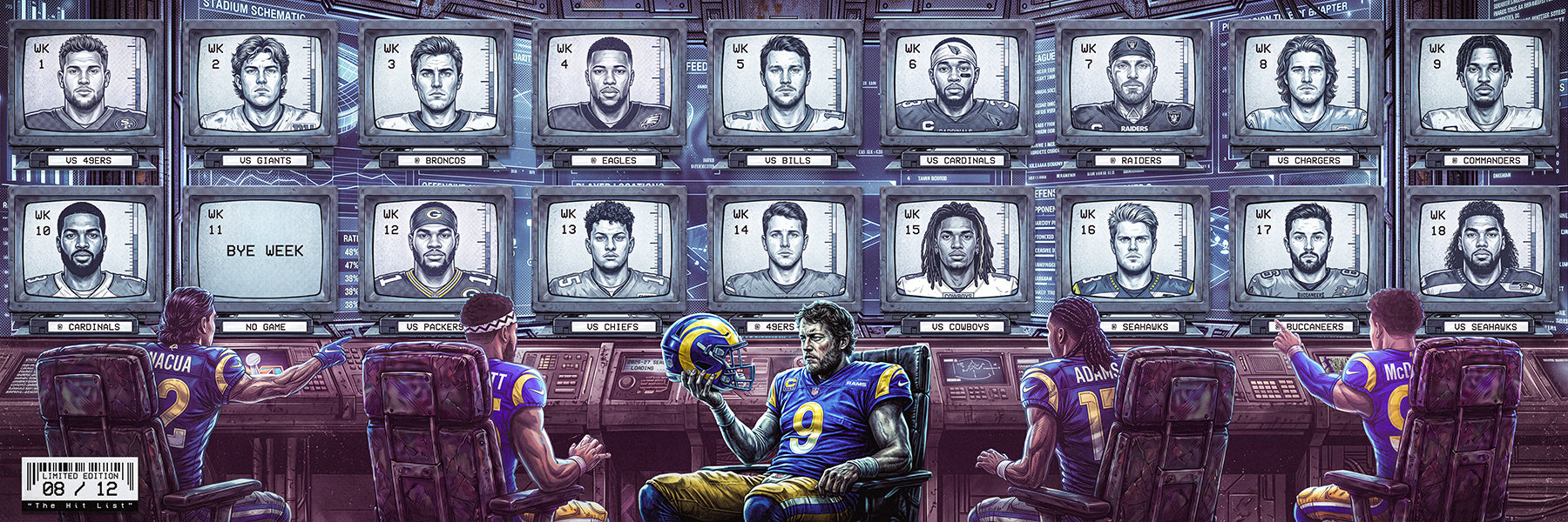 "The Hit List" | "LIMITED EDITION /12 | 26-27 Season Schedule | LAR Edition | 3 FT LONG ( 36x12") Fine Art Matte Print