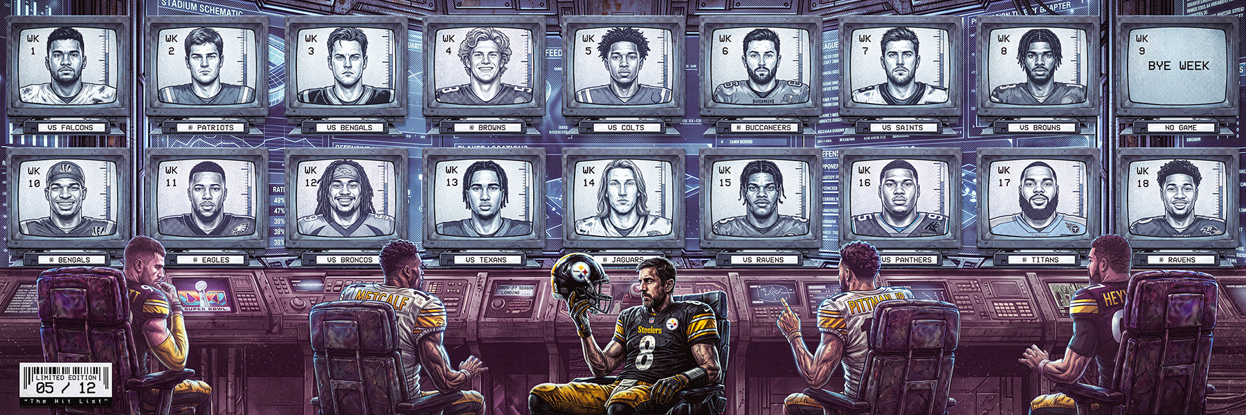 "The Hit List" | "LIMITED EDITION /12 | 26-27 Season Schedule | PIT Edition | 3 FT LONG ( 36x12") Fine Art Matte Print
