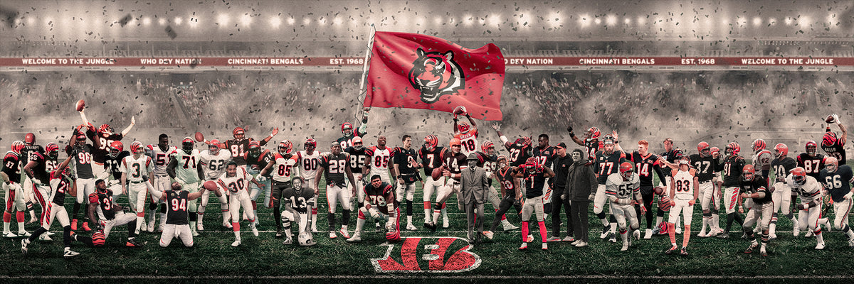 "Legends of the Past & Present" | Cincinatti Football Edition | 3 FT LONG POSTER ( 36x12")