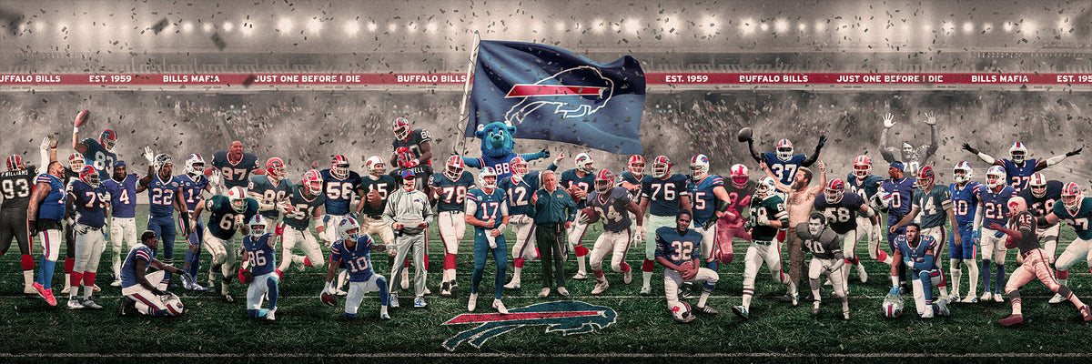 "Legends of the Past & Present" | Buffalo Footbal Edition | 3 FT LONG POSTER ( 36x12")