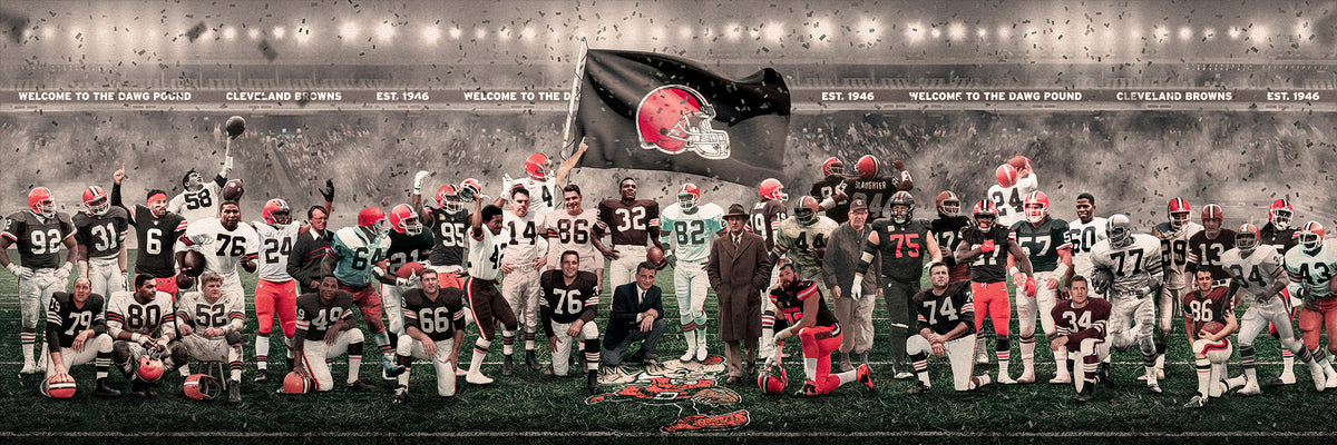 "Legends of the Past & Present" | Cleveland Football Edition | 3 FT LONG ( 36x12") Fine Art Matte Print