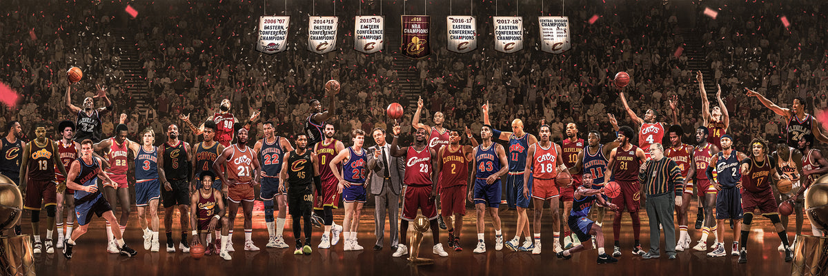 "Legends of the Past & Present" | Cleveland Basketball Edition | 3 FT LONG POSTER ( 36x12")