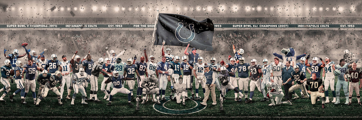 "Legends of the Past & Present" | Indianapolis Football Edition | 3 FT LONG POSTER ( 36x12")