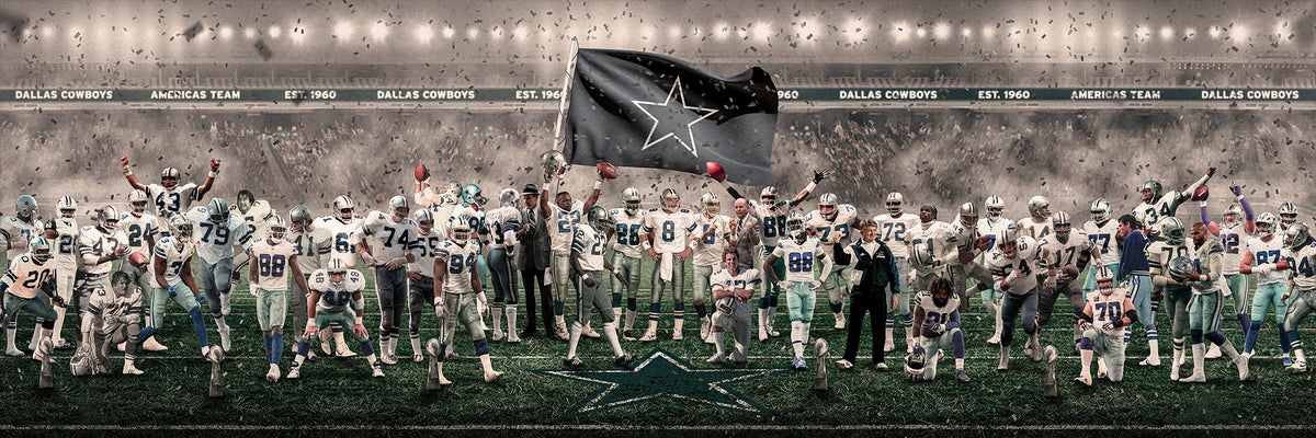 "Legends of the Past & Present" | Dallas Football Edition | 3 FT LONG POSTER ( 36x12")