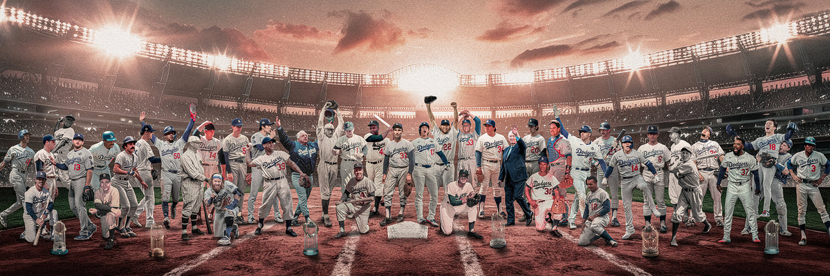 "Legends of the Past & Present" | Los Angeles Baseball D Edition | 3 FT LONG POSTER ( 36x12")
