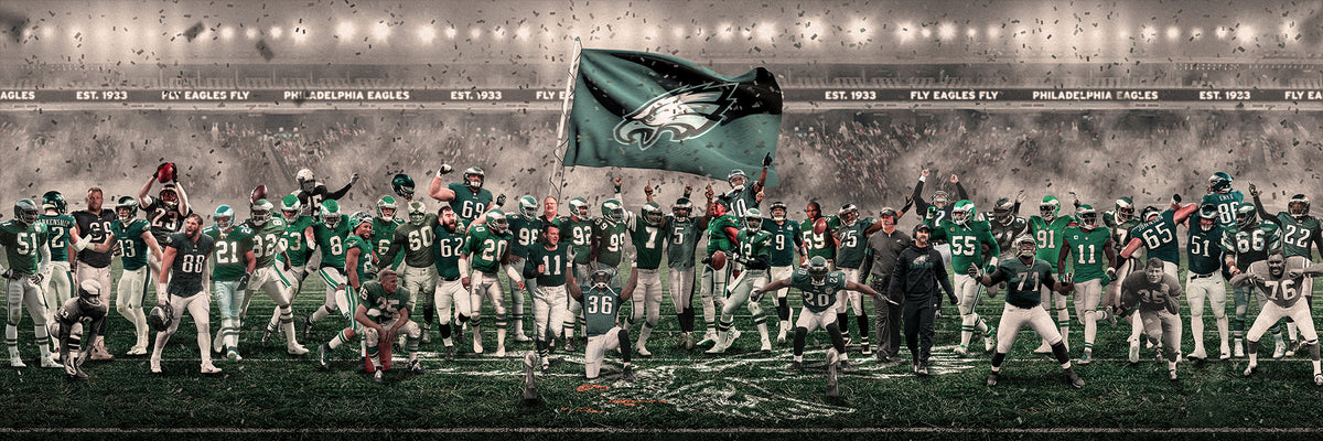 "Legends of the Past & Present" | Philadelphia Football Edition | 3 FT LONG POSTER ( 36x12")