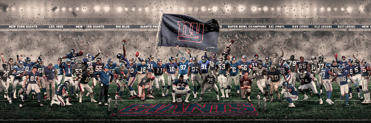 "Legends of the Past & Present" | New York Football NYG Edition | 3 FT LONG ( 36x12")