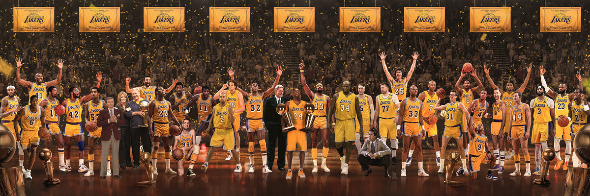"Legends of the Past & Present" | Los Angeles Basketball Edition LAL | 3 FT LONG POSTER ( 36x12")