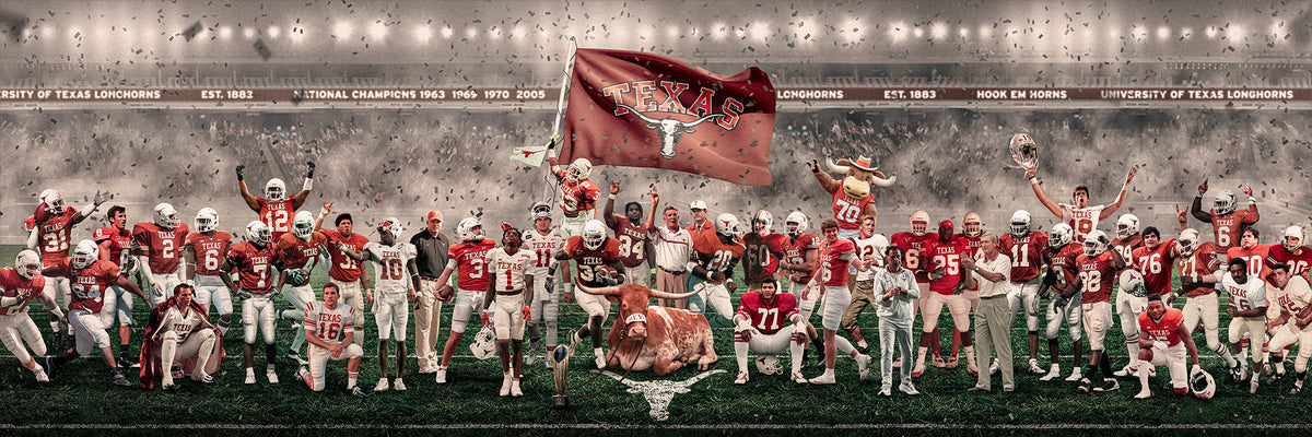 "Legends of the Past & Present" | Texas College Football Edition | 3 FT LONG ( 36x12") Fine Art Matte Print
