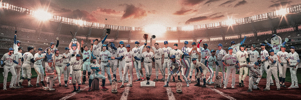 "Legends of the Past & Present" | New York Baseball NYM Edition | 3 FT LONG POSTER ( 36x12")