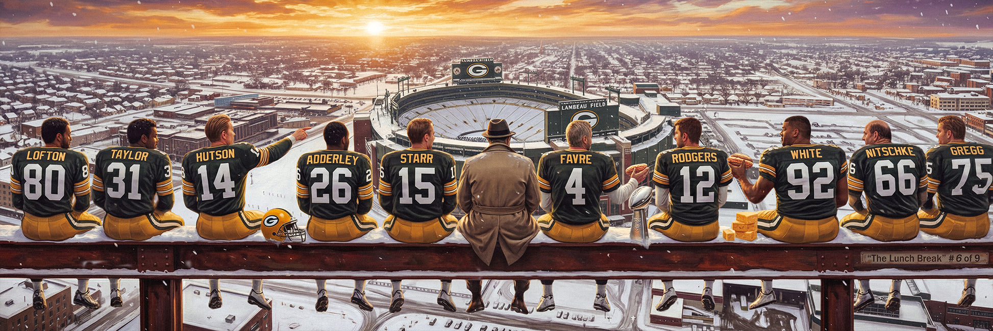 "THE LUNCH BREAK" Green Bay Edition | LIMITED EDITION /9 | FINE ART MATTE PRINT | 3 FT LONG * 36"x12"
