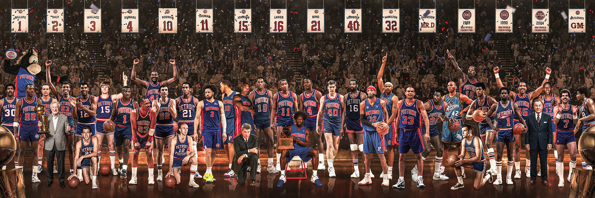 "Legends of the Past & Present" | Detroit Basketball Edition | 3 FT LONG POSTER ( 36x12")
