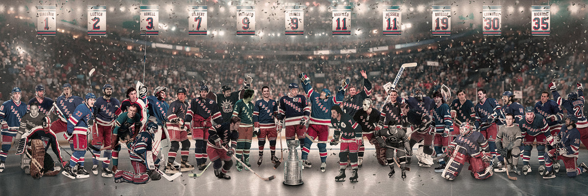 "Legends of the Past & Present" | New York Hockey NYR Edition | 3 FT LONG POSTER ( 36x12")