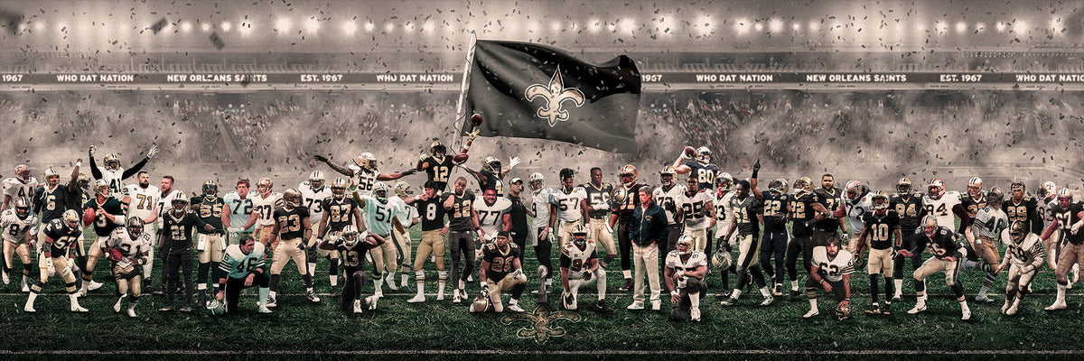 "Legends of the Past & Present" | New Orleans Football Edition | 3 FT LONG ( 36x12") Fine Art Matte Print