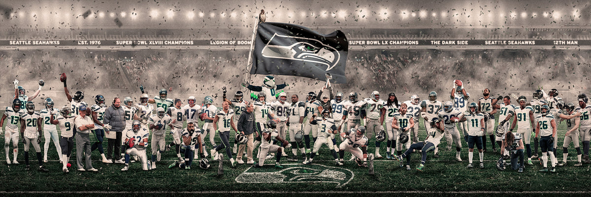 "Legends of the Past & Present" | Seattle Football Edition | 3 FT LONG ( 36x12") Fine Art Matte Print