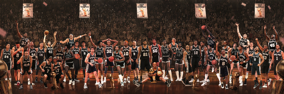 "Legends of the Past & Present" | San Antonio Basketball Edition | 3 FT LONG POSTER ( 36x12")