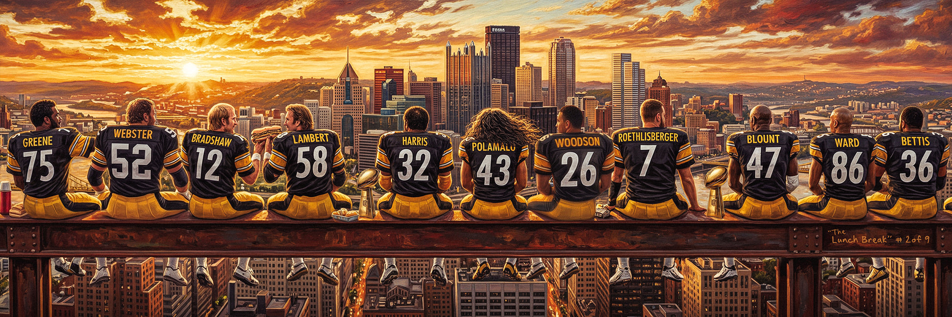 "THE LUNCH BREAK" | PITTSBURGH EDITION | LIMITED /9 | FINE ART MATTE PRINT | 3 FT LONG * 36"x12"