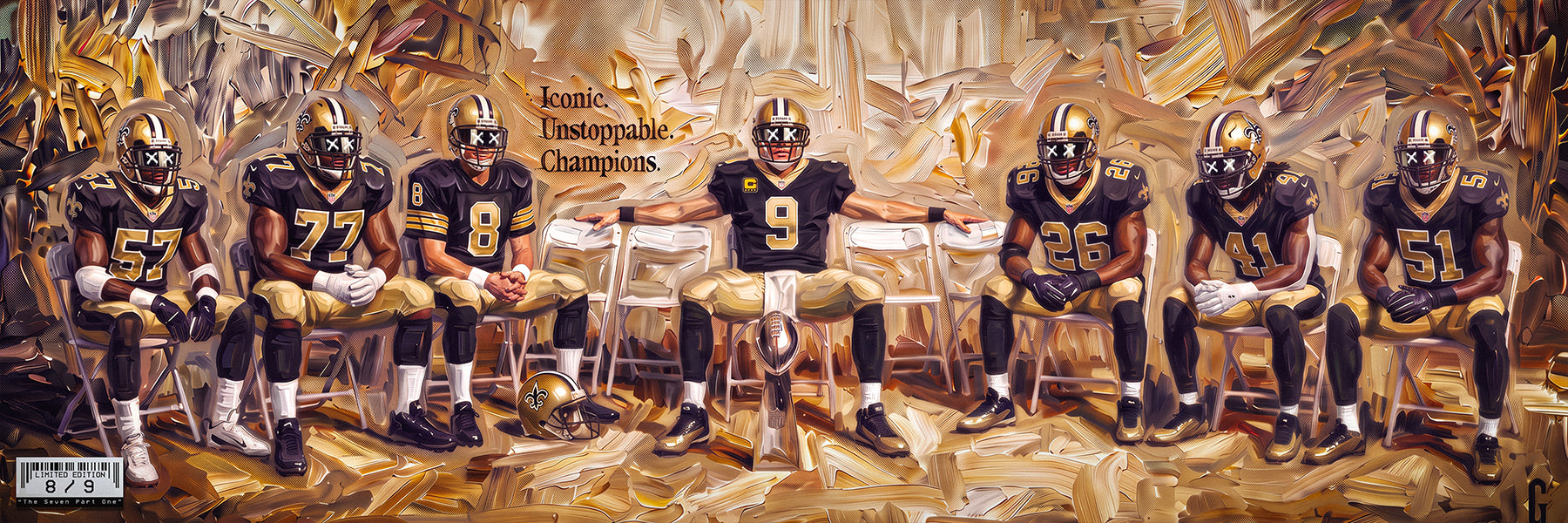 "THE SEVEN PART ONE" | NEW ORLEANS FOOTBALL | LIMITED EDITION /9 | FINE ART MATTE PRINT | 3 FT LONG * 36"x12"