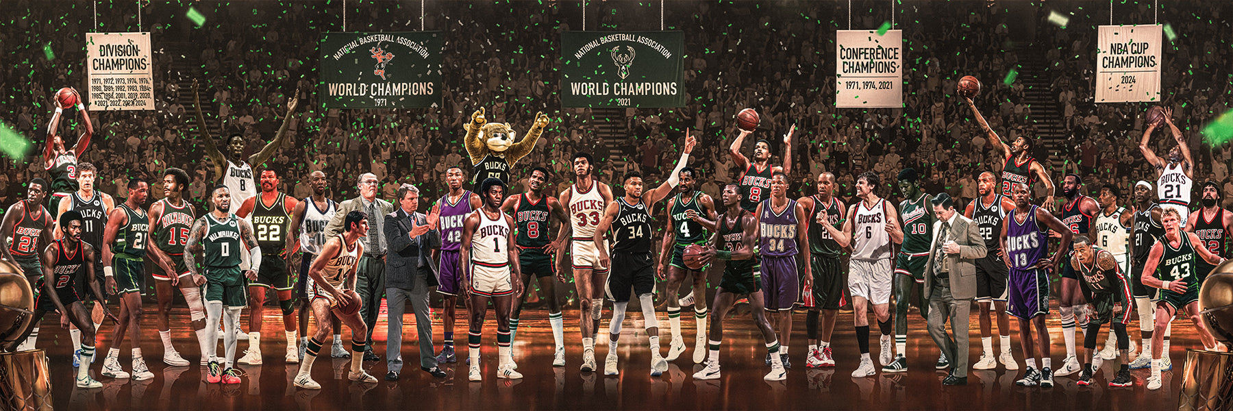 "Legends of the Past & Present" | Milwaukee Basketball Edition | 3 FT LONG ( 36x12")