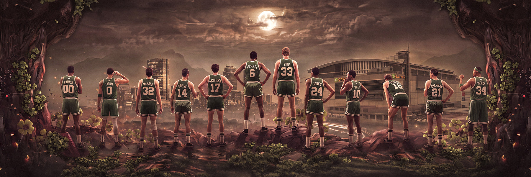 "Bleeding Green" | Boston Basketball Edition | 3 FT LONG ( 36x12")