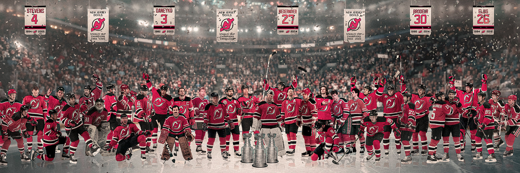 "Legends of the Past & Present" | New Jersey Hockey Edition | 3 FT LONG ( 36x12")