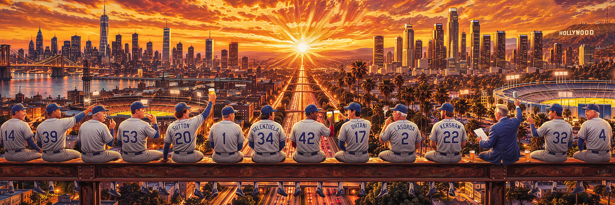 "The Lunch Break" | Los Angeles Baseball LA/NY Edition | 3 FT LONG POSTER ( 36x12")