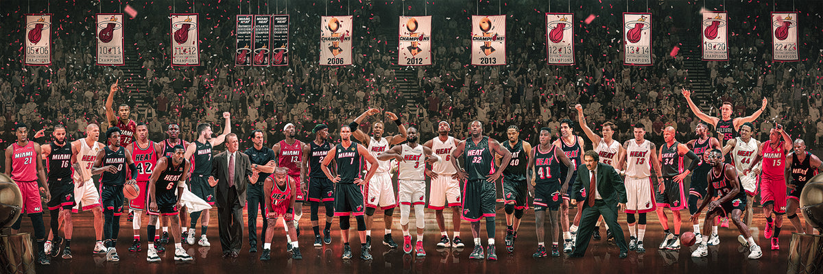 "Legends of the Past & Present" | Miami Basketball Edition | 3 FT LONG POSTER ( 36x12")