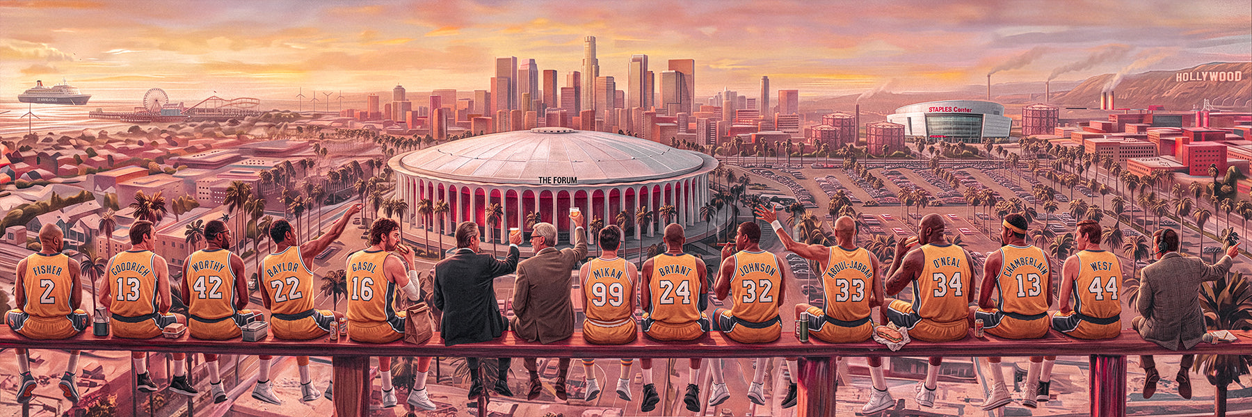 "The Lunch Break" | Los Angeles Basketball LAL Edition | 3 FT LONG ( 36x12")