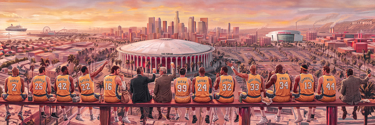 "The Lunch Break" | Los Angeles Basketball Edition LAL | 3 FT LONG Poster ( 36x12")
