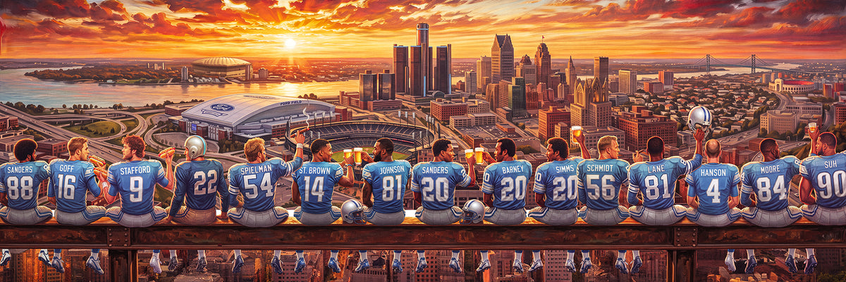 "The Lunch Break" | Detroit Football Edition | 3 FT LONG POSTER ( 36x12")