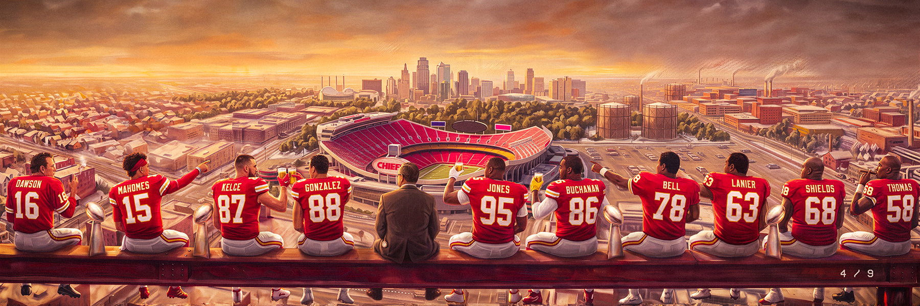 "The Lunch Break" | LIMITED EDITION / 9 | Kansas City Football | 3 FT LONG ( 36x12") Fine Art Matte Print