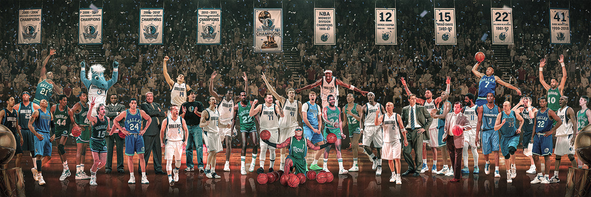 "Legends of the Past & Present" | Dallas Basketball Edition | 3 FT LONG POSTER ( 36x12")