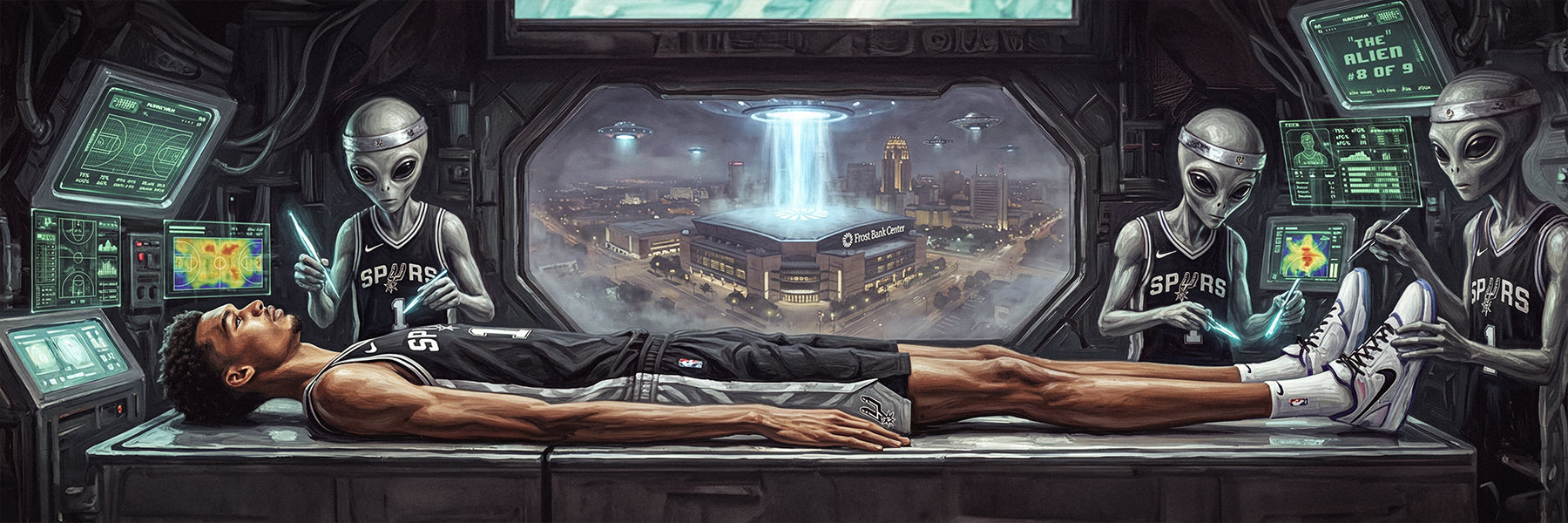 "The Alien" | LIMITED EDITION / 9 | San Antonio Basketball | 3 FT LONG ( 36x12") Fine Art Matte Print
