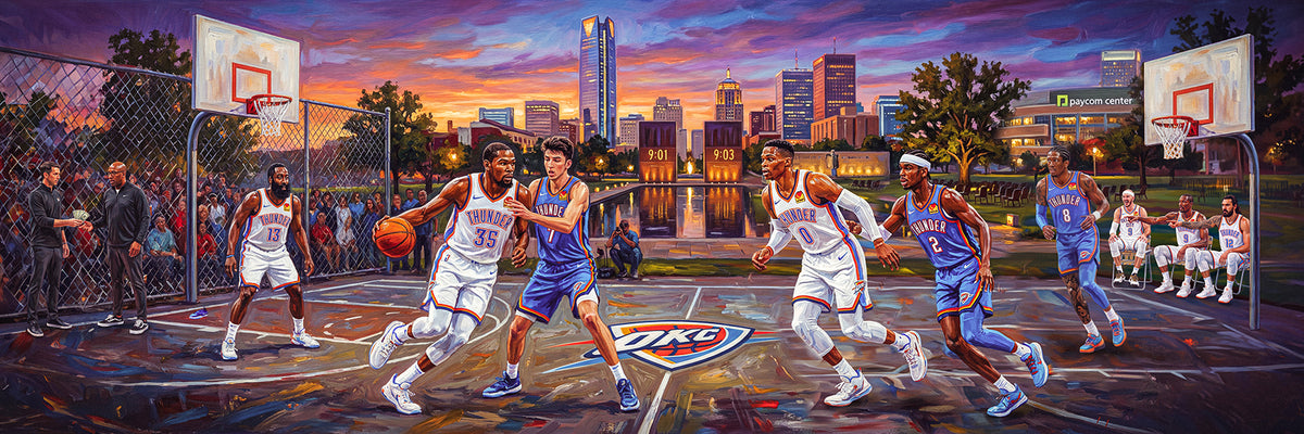 "The Three on Three" | OKC Basketball Edition | 3 FT LONG POSTER ( 36x12")