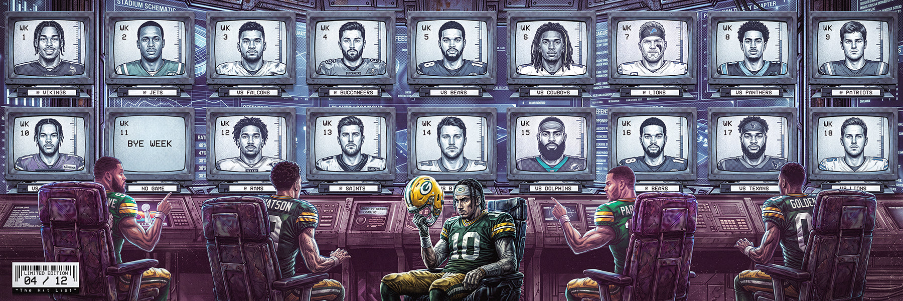 "The Hit List" | "LIMITED EDITION /12 | 26-27 Season Schedule | GB Edition | 3 FT LONG ( 36x12") Fine Art Matte Print